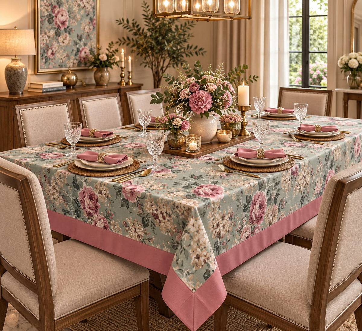 Sage Rose Garden 8 seater table cover