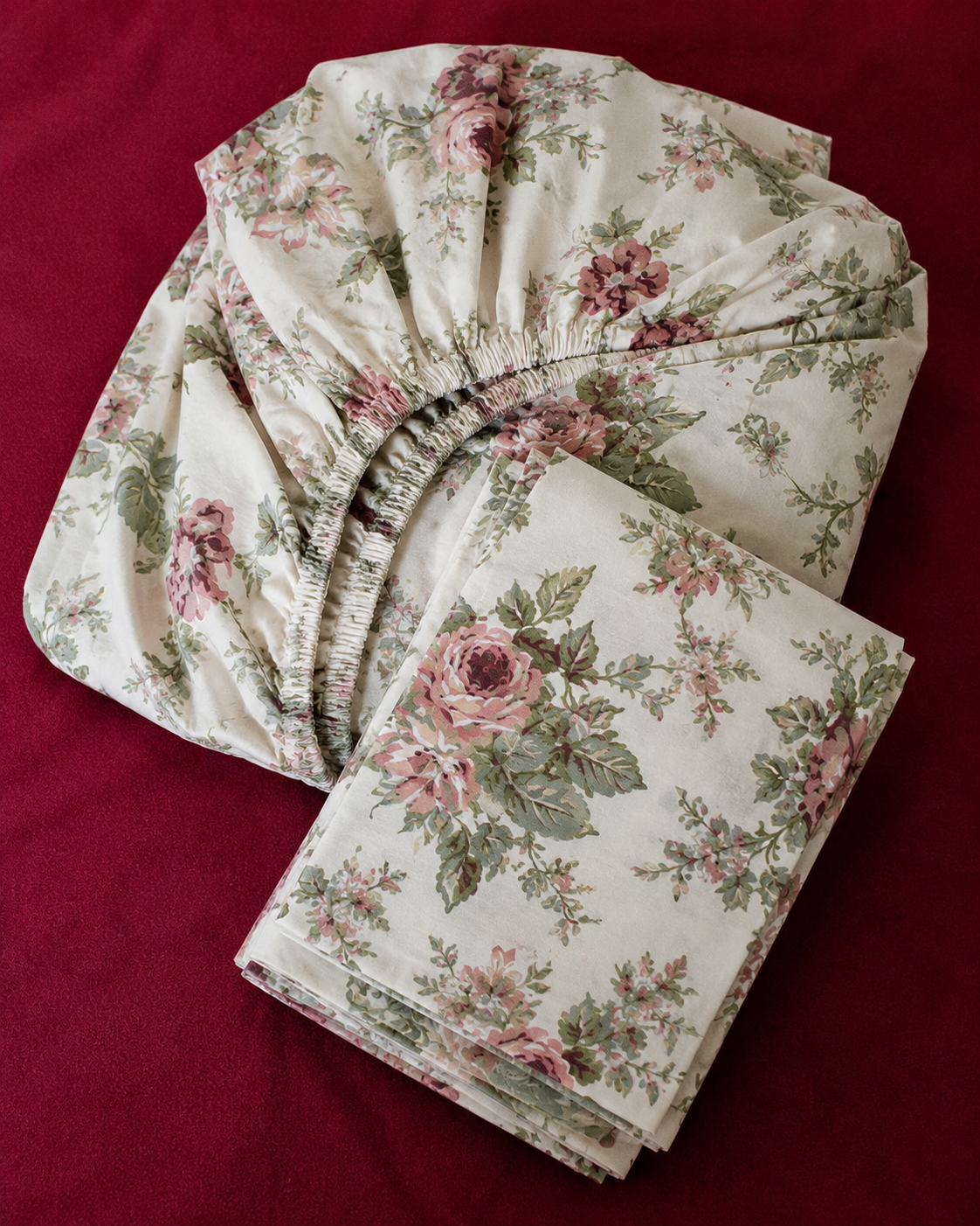 Vintage Rose Garden Fitted Bedsheet Set – King Size