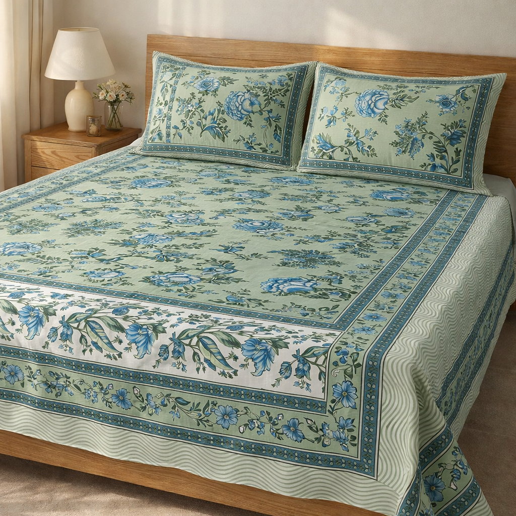 Sage Green & Blue Floral