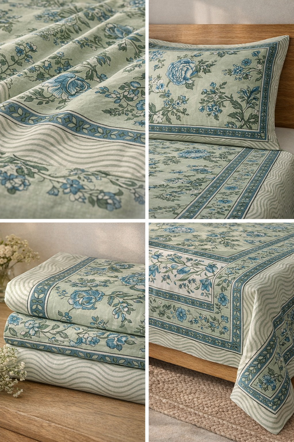 Sage Green & Blue Floral
