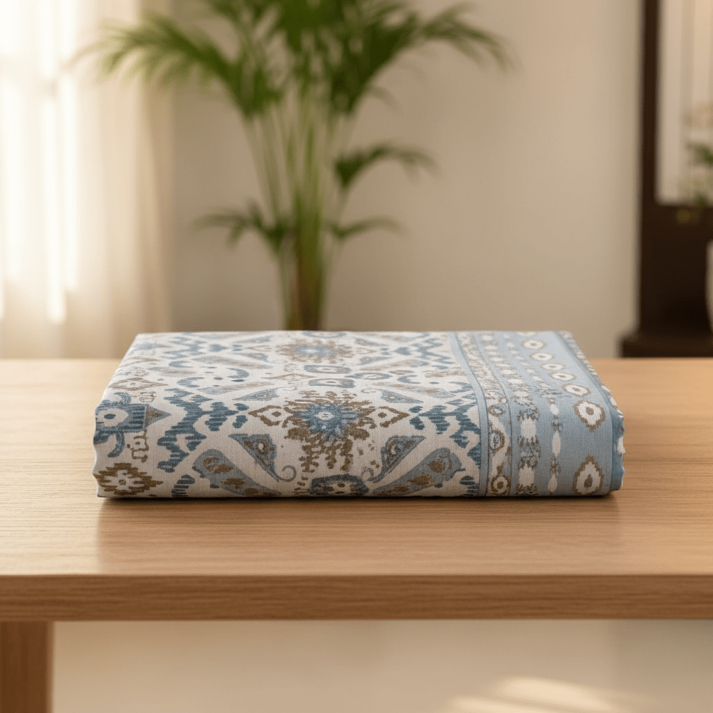 Grey Brown Ikkat Bedsheet - Bedsheet - ChapaSsyahii
