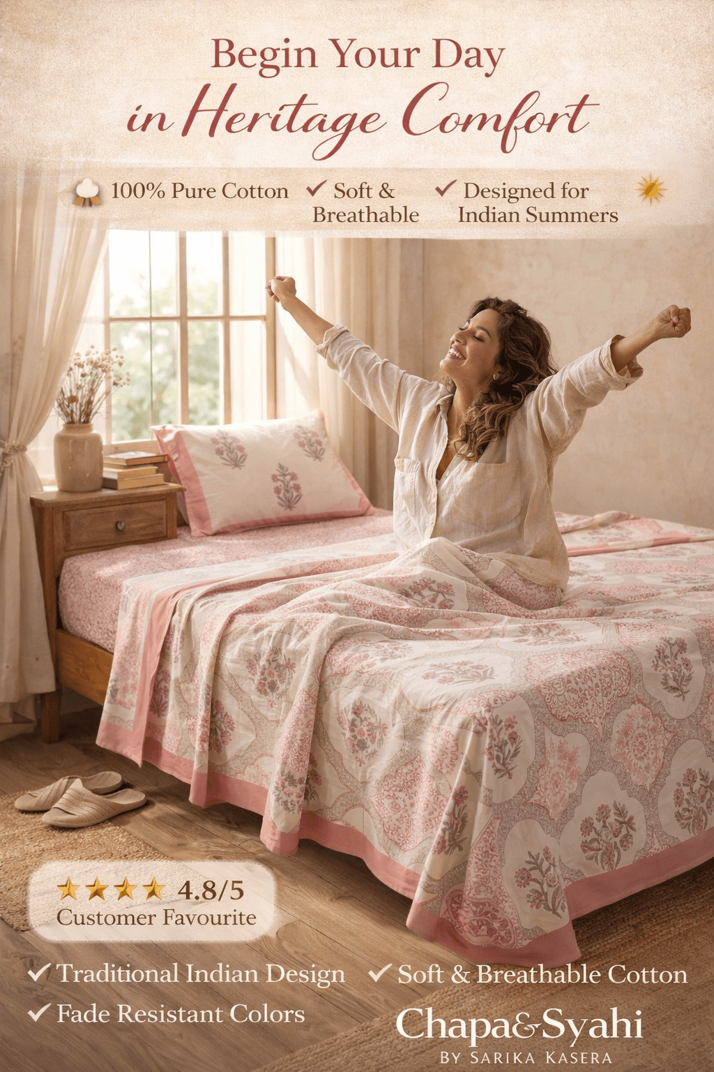 Gulabi Pushp - Bedsheet Set - ChapaSsyahii