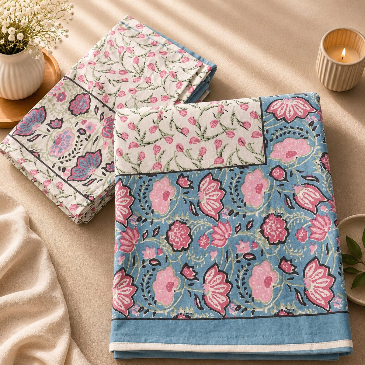 Gulnaar Bloom Luxe 260 TC Cotton Bedsheet - Bedsheet Set - ChapaSsyahii