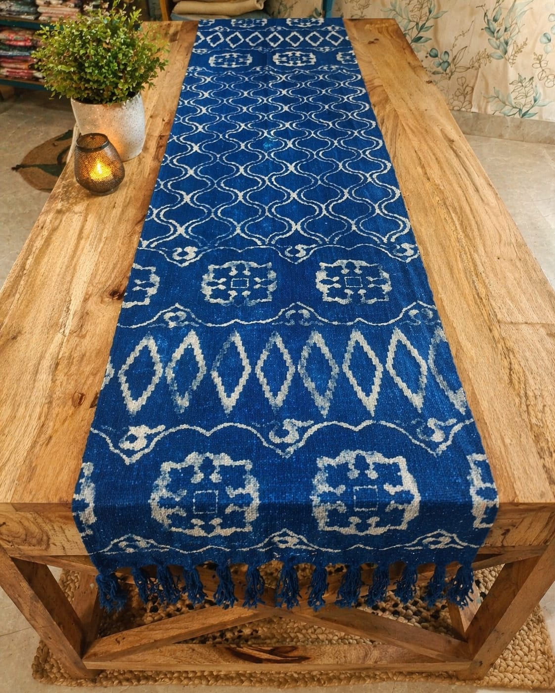 Indigo Boho Ikat - Table Runner - ChapaSsyahii