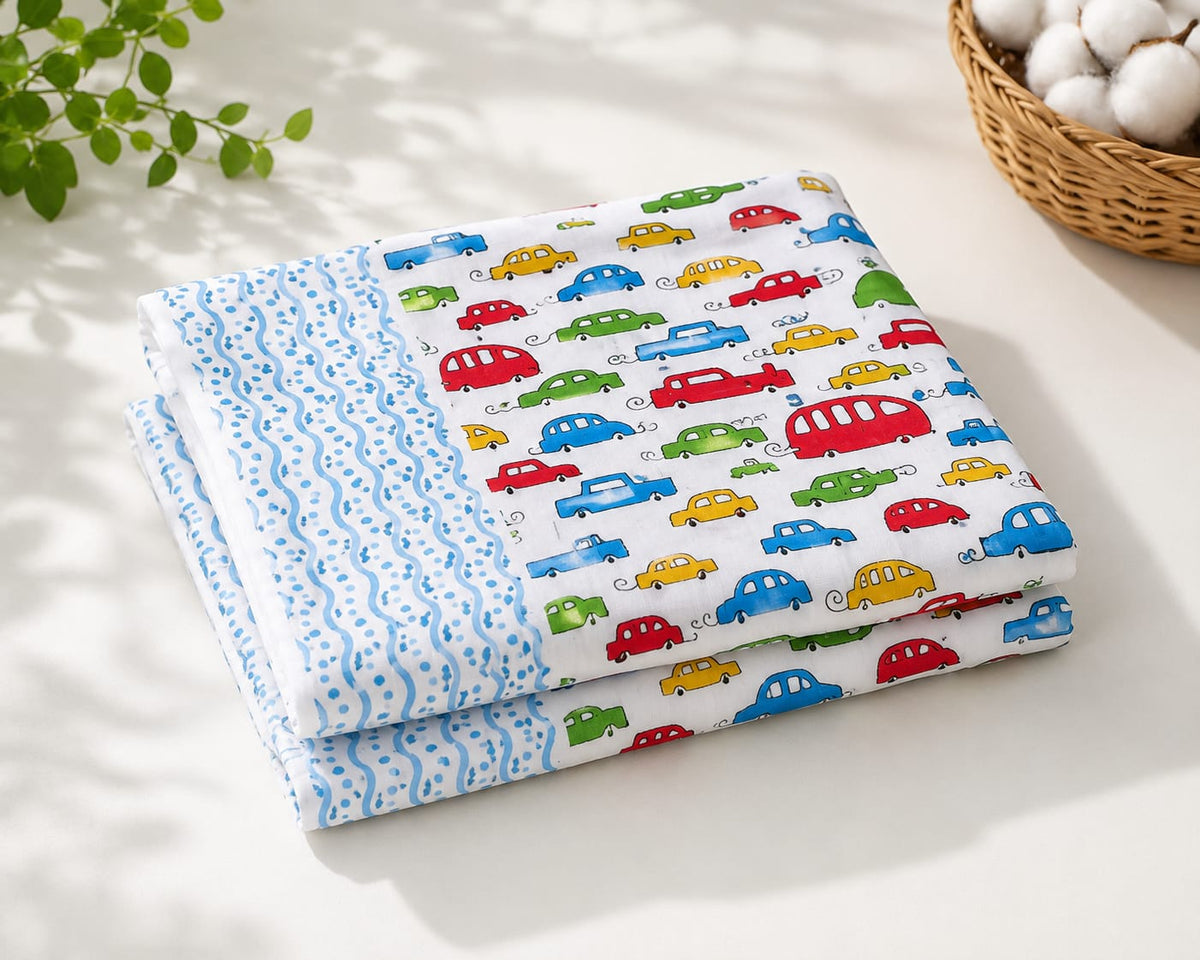 Kids Bedsheet King Size 100% Cotton – Colorful Car Print - Kids Bedsheet - ChapaSsyahii