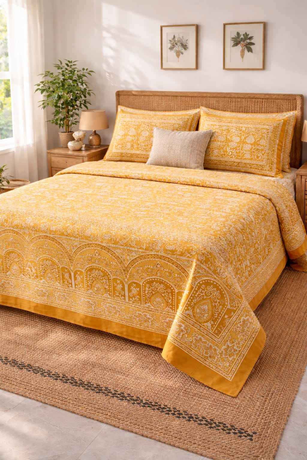 Mustard Yellow Jaal - Bedsheet Set - ChapaSsyahii