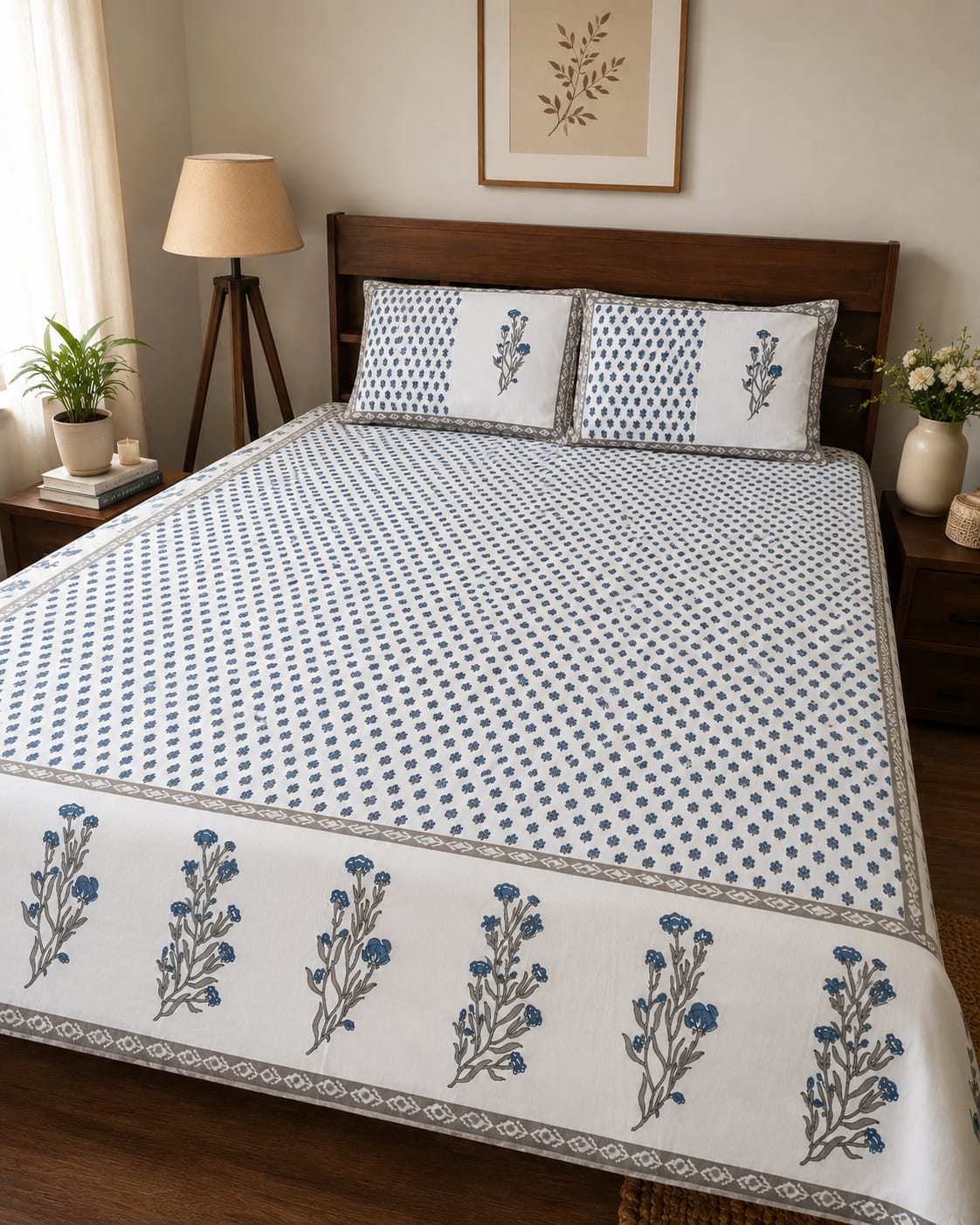 Neel Buti Classic 260 TC Cotton Bedsheet - Bedsheet Set - ChapaSsyahii