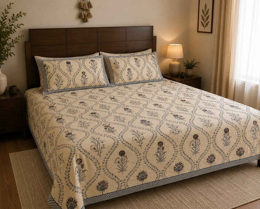 Neel Kashish Jaal 260 TC Cotton Bedsheet - Bedsheet Set - ChapaSsyahii