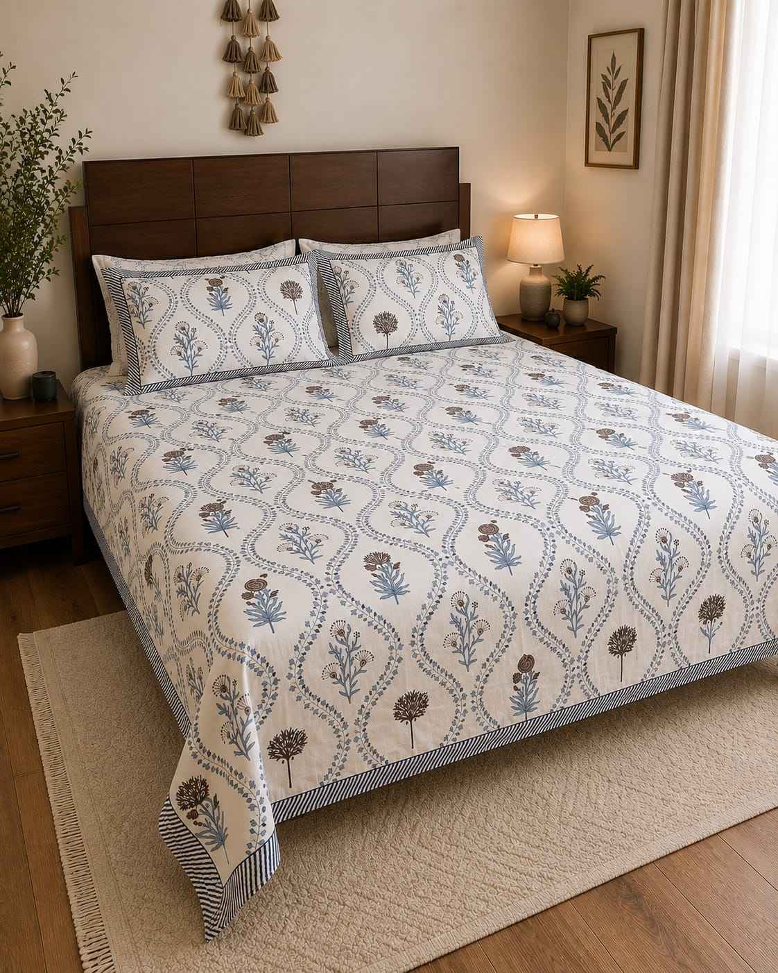 Neel Meher Jaal 260 TC Cotton Bedsheet - Bedsheet Set - ChapaSsyahii