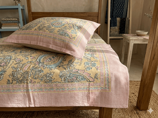 Pastel Yellow Paisley - Bedsheet Set - ChapaSsyahii