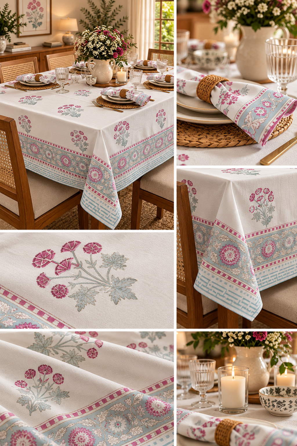 Pink Carnation Medallion - Table Cover - ChapaSsyahii