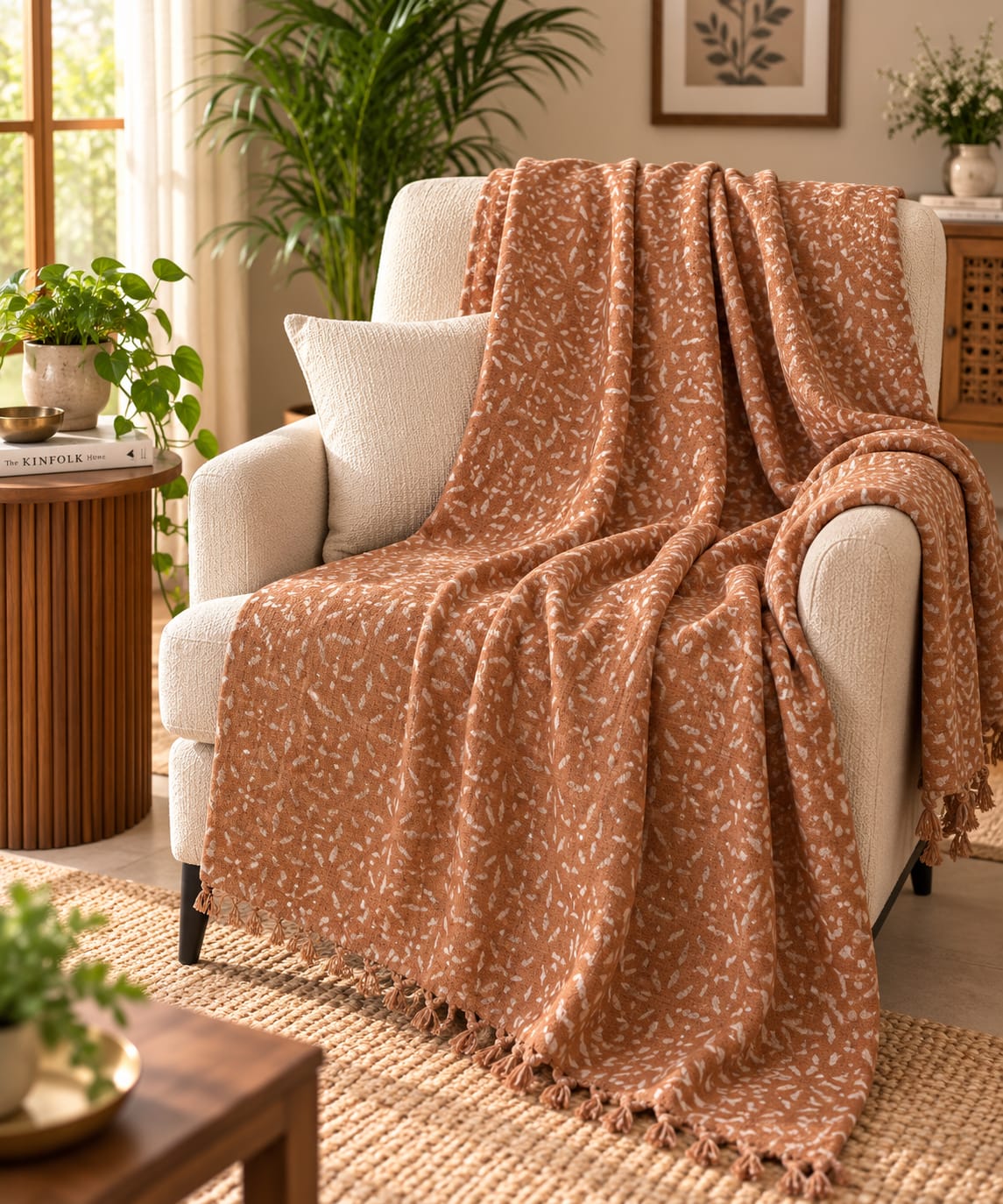 Terracotta Ditsy Throw