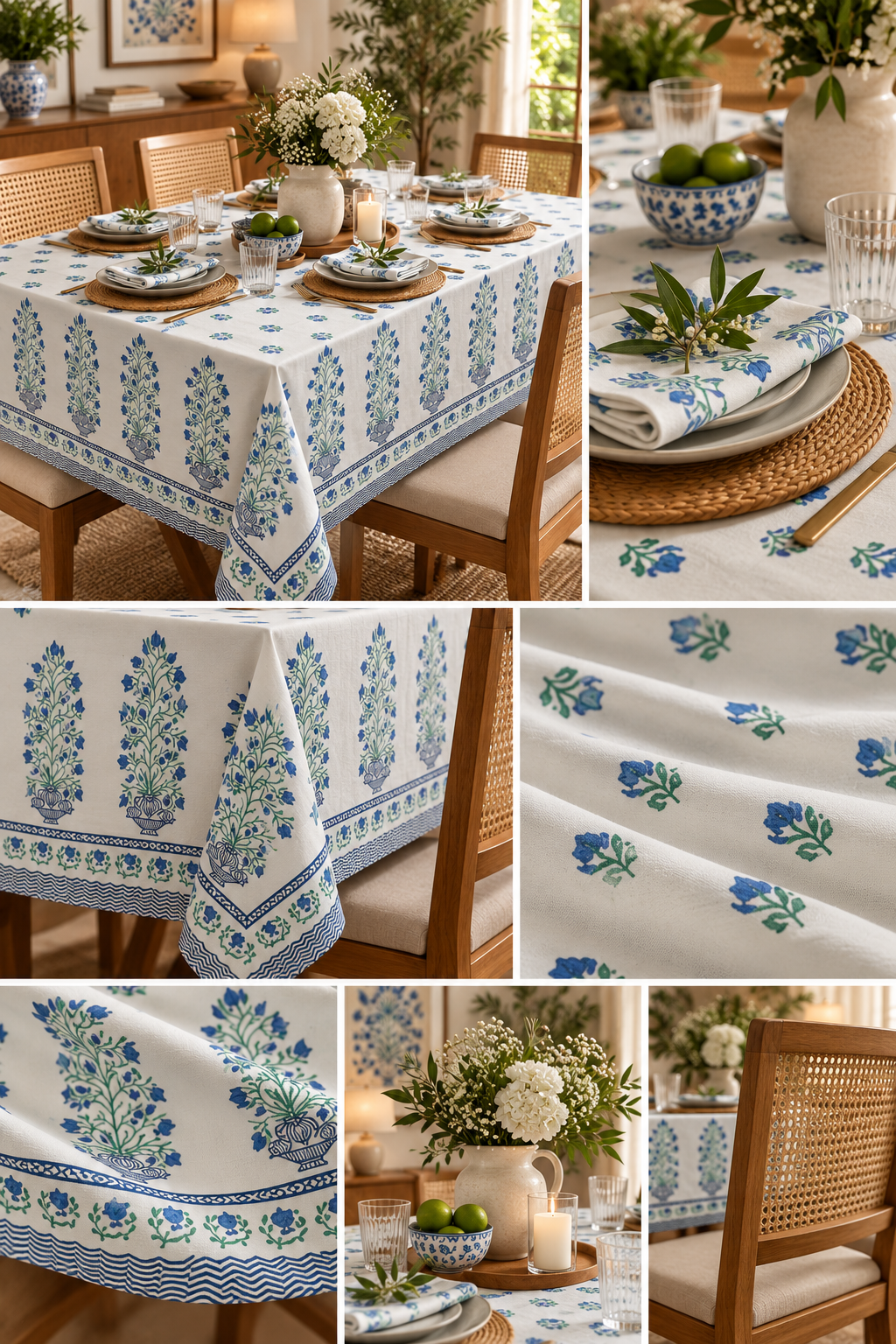 Indigo Bouquet Jaal - Table Cover - ChapaSsyahii