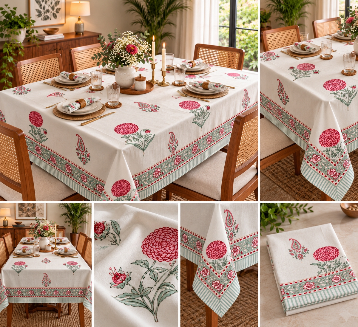 Crimson Dahlia Paisley - Table Cover - ChapaSsyahii