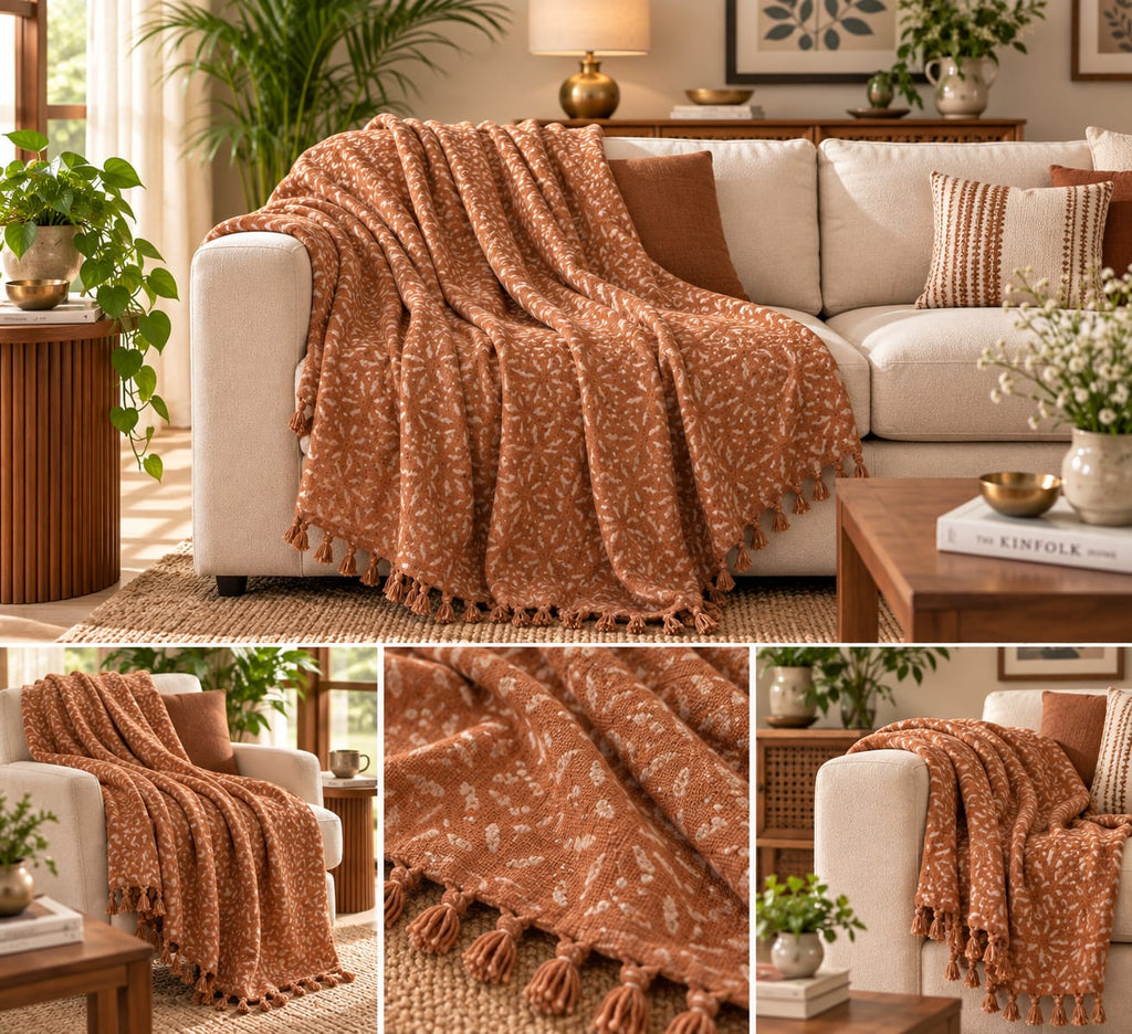 Terracotta Ditsy Throw