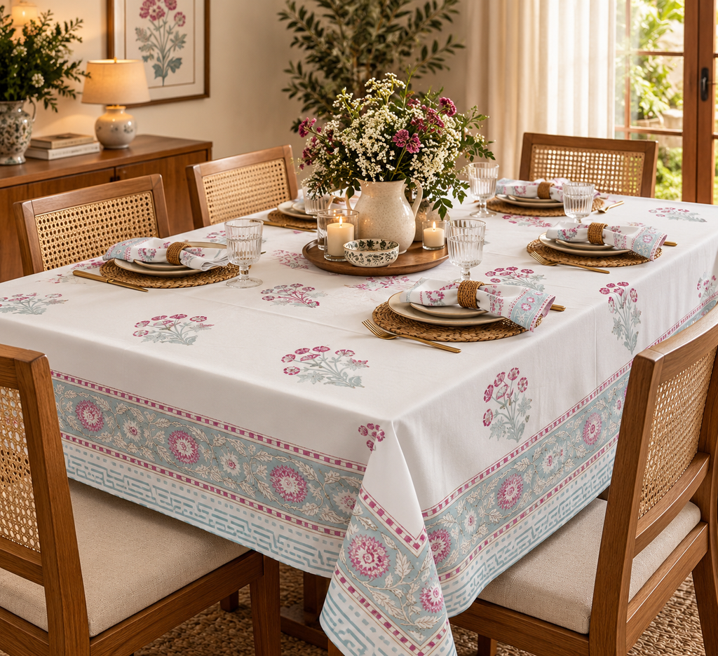 Pink Carnation Medallion - Table Cover - ChapaSsyahii
