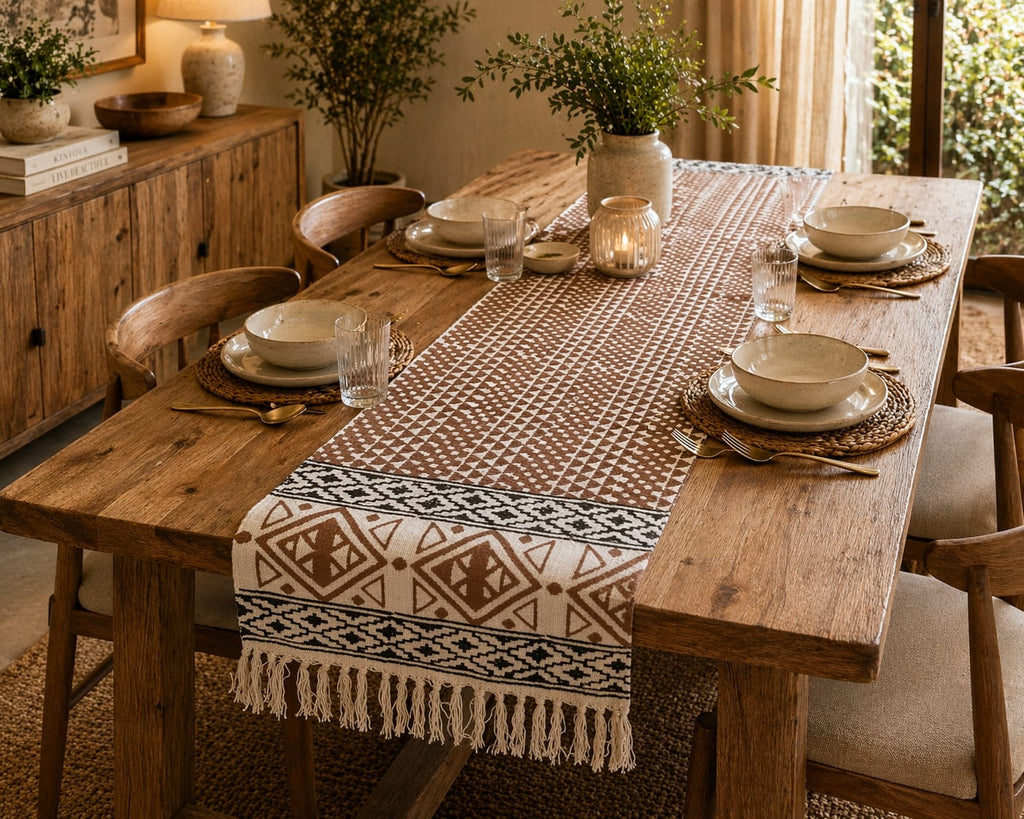 Rust Tribal Trellis - Table Runner - ChapaSsyahii