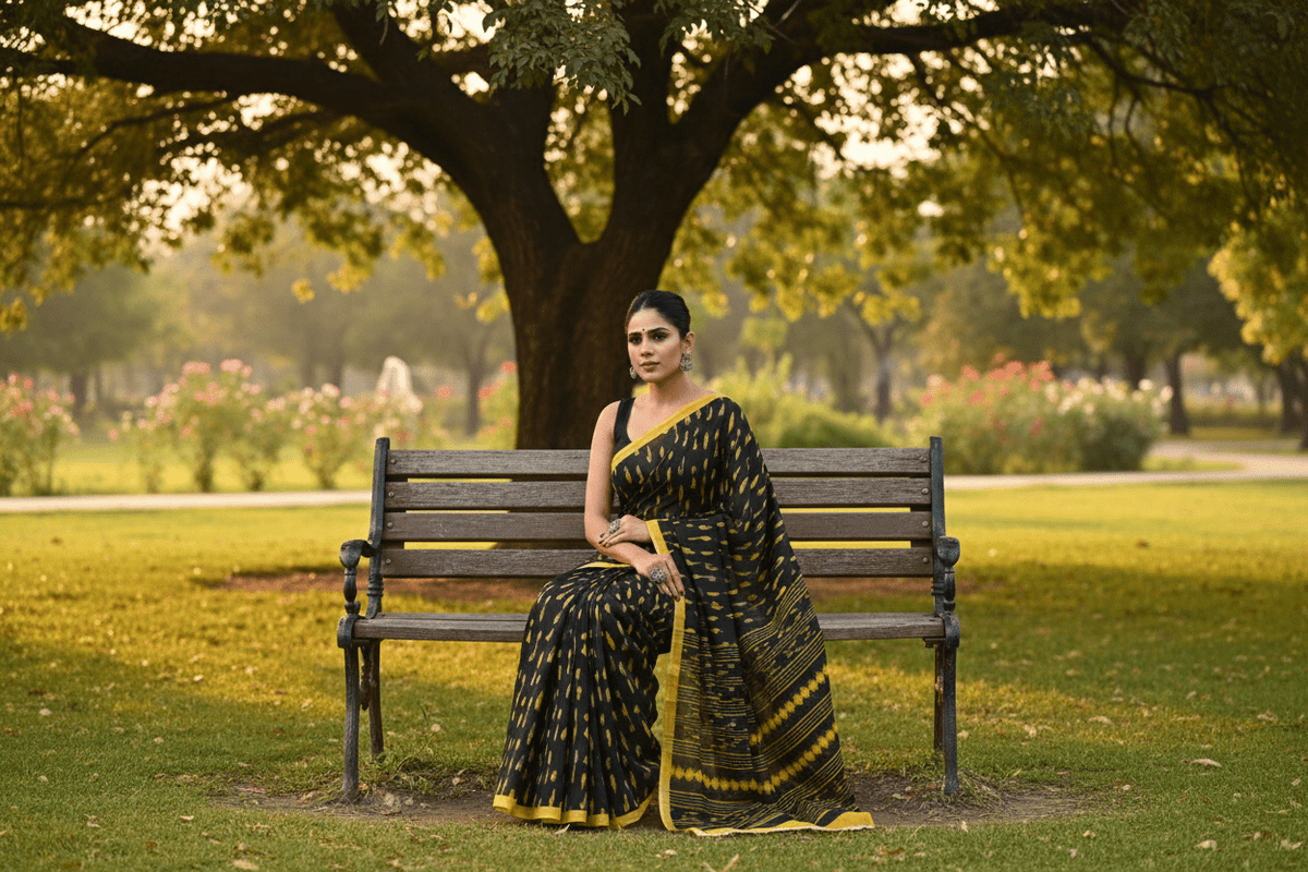Vintage Popcorn Chic - Mulmul Saree - ChapaSsyahii