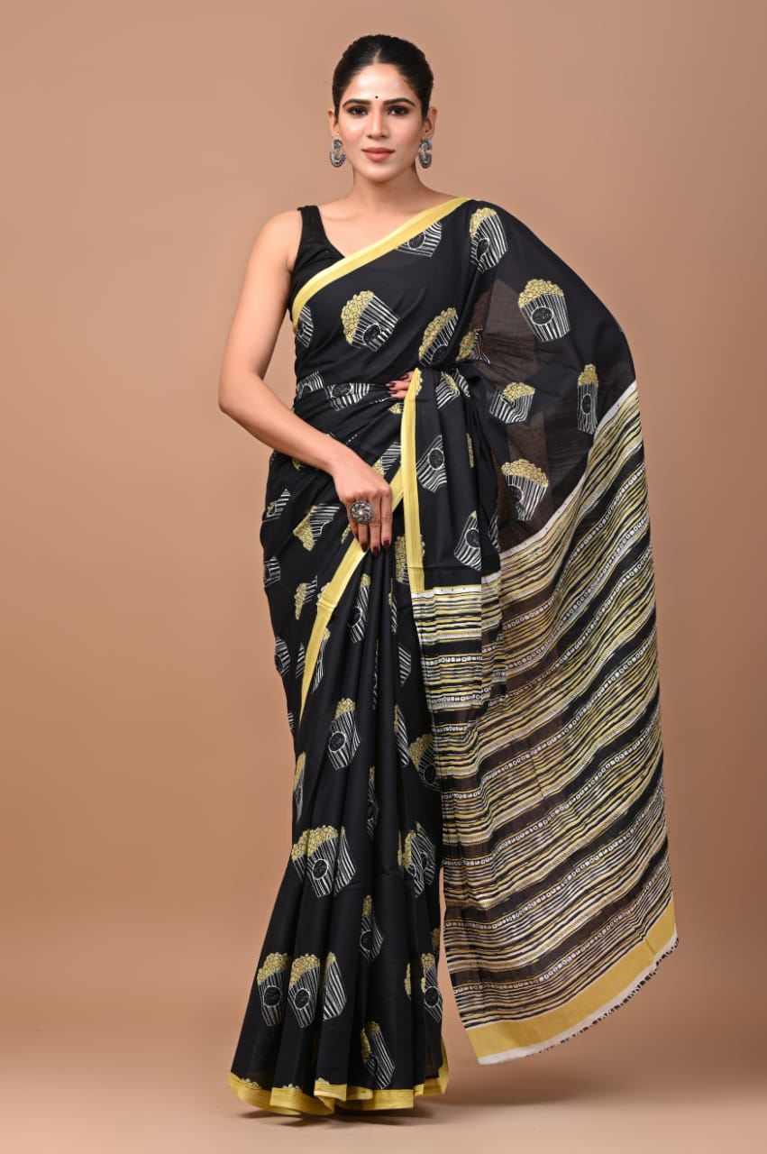Vintage Popcorn Chic - Mulmul Saree - ChapaSsyahii